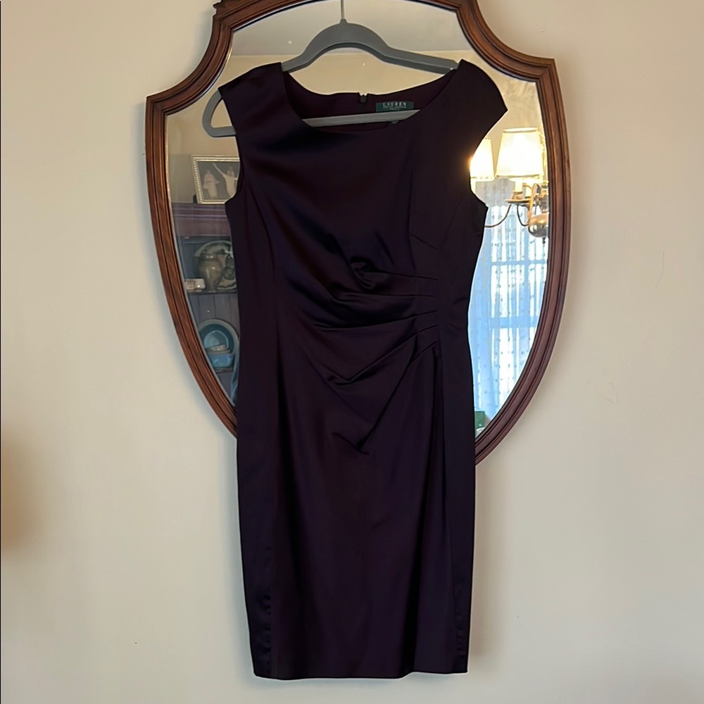 Lauren Ralph Lauren Elegant purple Dress Size 10 Lined and Dry cleaned EUC!